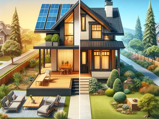 Comparison between a modern new-build home and an older existing home