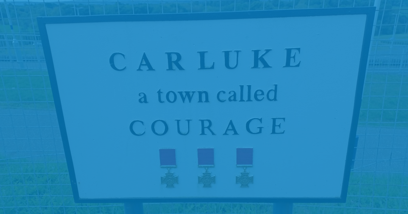 Carluke sign with blue overlay