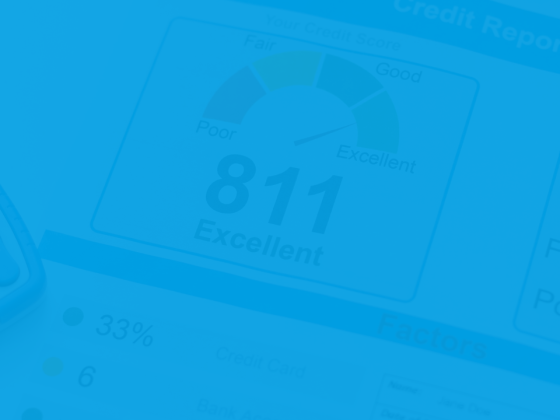 Credit Score Chart with Blue Overlay
