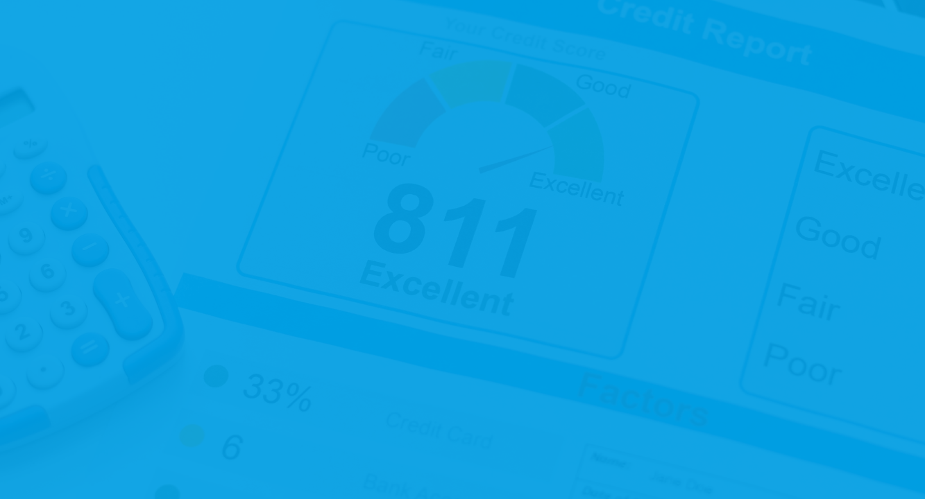 Credit Score Chart with Blue Overlay