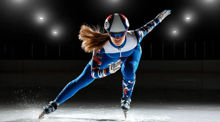 Speed skater racing on the ice, sports professional mortgage advice from Tony Flynn Mortgages